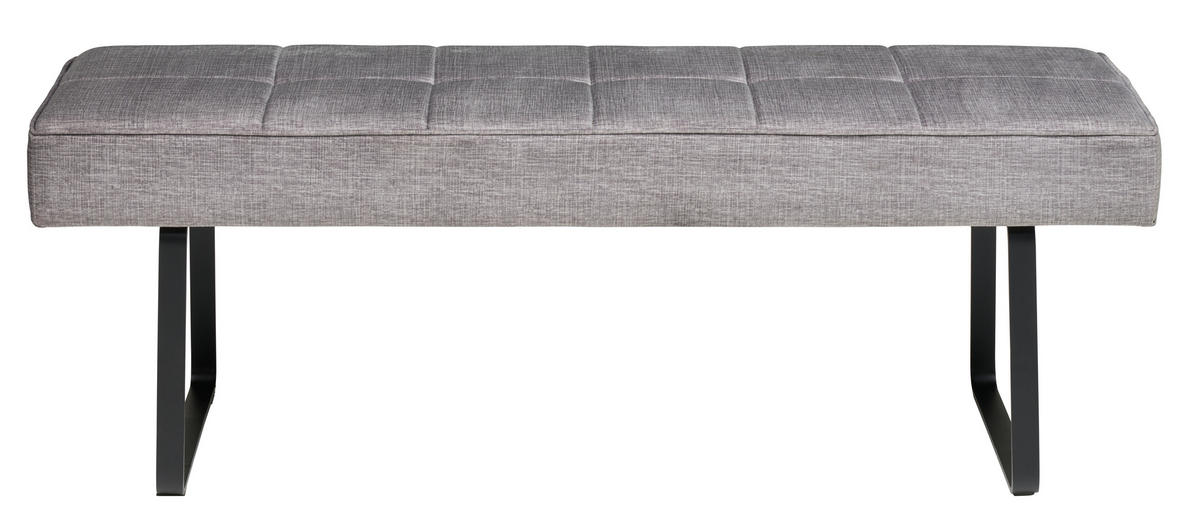 SITZBANK 140/49/47 cm Samt Dunkelgrau  - Dunkelgrau/Schwarz, KONVENTIONELL, Textil/Metall (140/49/47cm) - MID.YOU