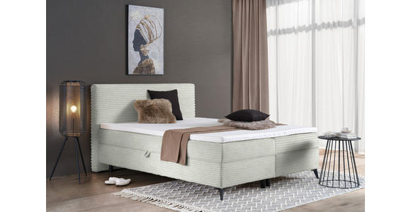 BOXBETT 180/200 cm in Grauweiß - Grauweiß/Schwarz, Design, Holz/Holzwerkstoff (180/200cm) - Xora