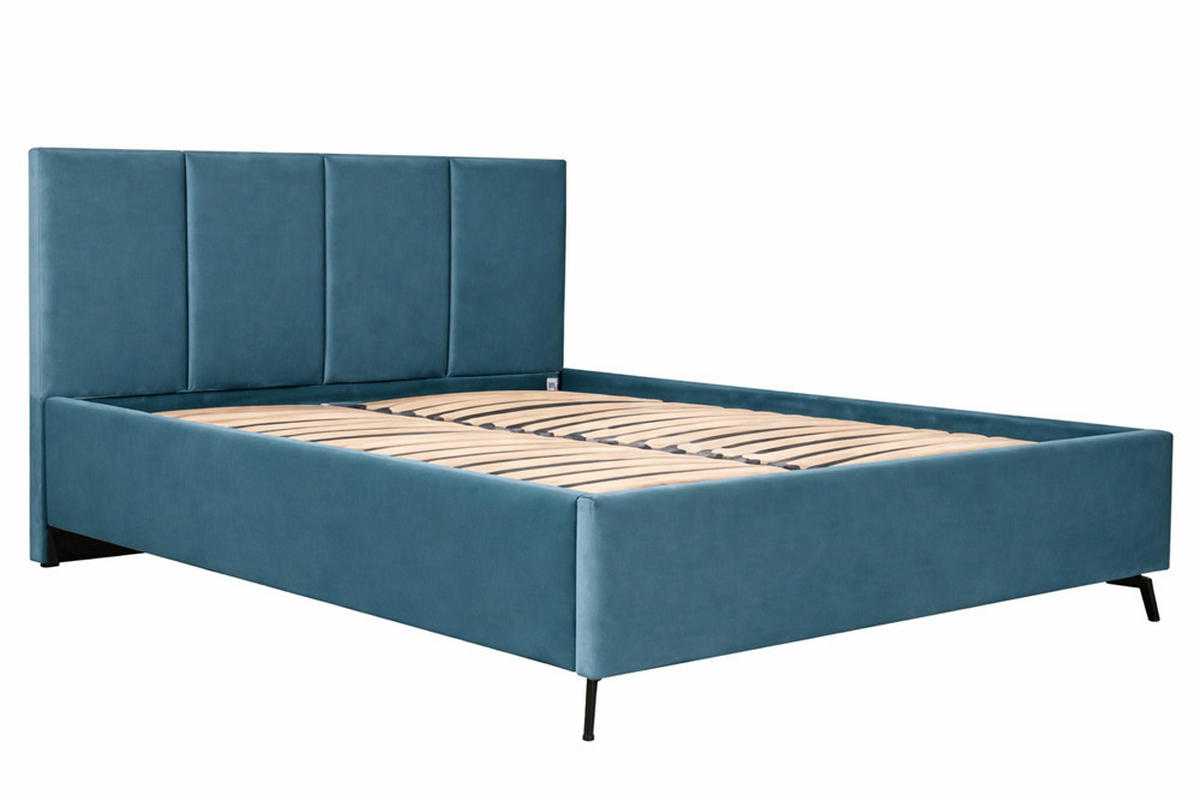 Pat Tapițat 180x200 Cm, 180/200 cm, verde - verde/negru, Modern, metal/lemn (180/200cm) - Hom`in