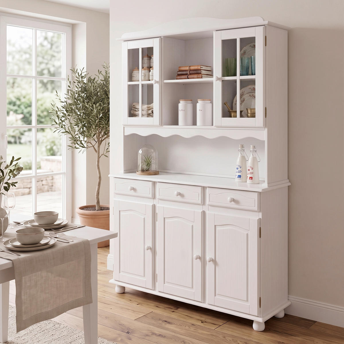 BUFFET 130/198/43 cm  in Weiß  - Weiß, LIFESTYLE, Holz (130/198/43cm) - P & B