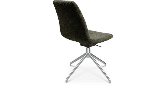 STUHL in Aluminium Bouclé Metall, Textil - Dunkelgrün/Alufarben, Design, Textil/Metall (46/81,5-84,5/55cm) - Johann Jakob