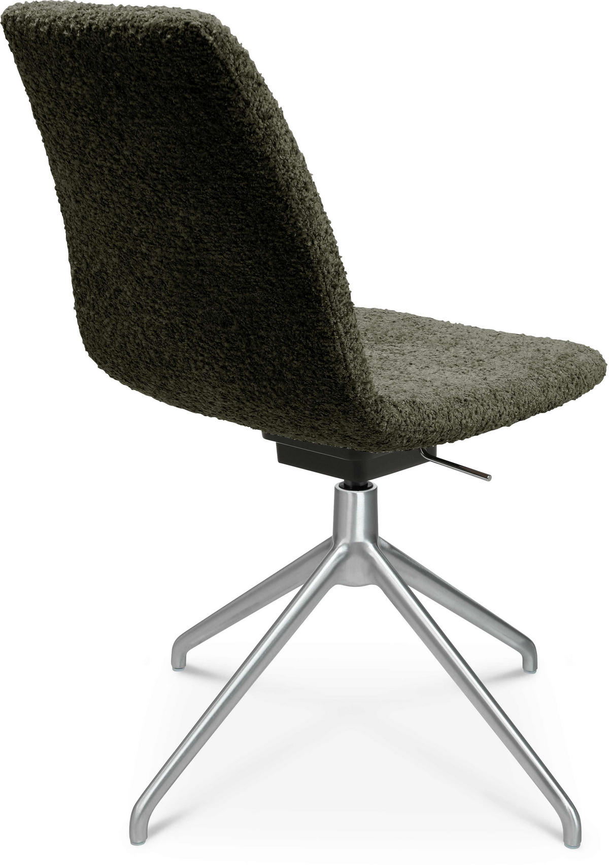 STUHL  in Aluminium Bouclé  - Dunkelgrün/Alufarben, Design, Textil/Metall (46/81,5-84,5/55cm) - Johann Jakob