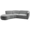 ECKSOFA in Mikrofaser Silberfarben  - Silberfarben/Schwarz, Modern, Kunststoff/Textil (182/276cm) - Livetastic