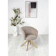 ARMLEHNSTUHL  Sitzfläche 360° drehbar Mikrofaser  Taupe, Goldfarben  - Taupe/Goldfarben, Design, Textil/Metall (61,5/82/61,5cm) - Hom`in