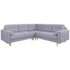 ECKSOFA in Flachgewebe Hellgrau  - Eiche Wotan/Hellgrau, Konventionell, Holz/Textil (242/242cm) - MID.YOU