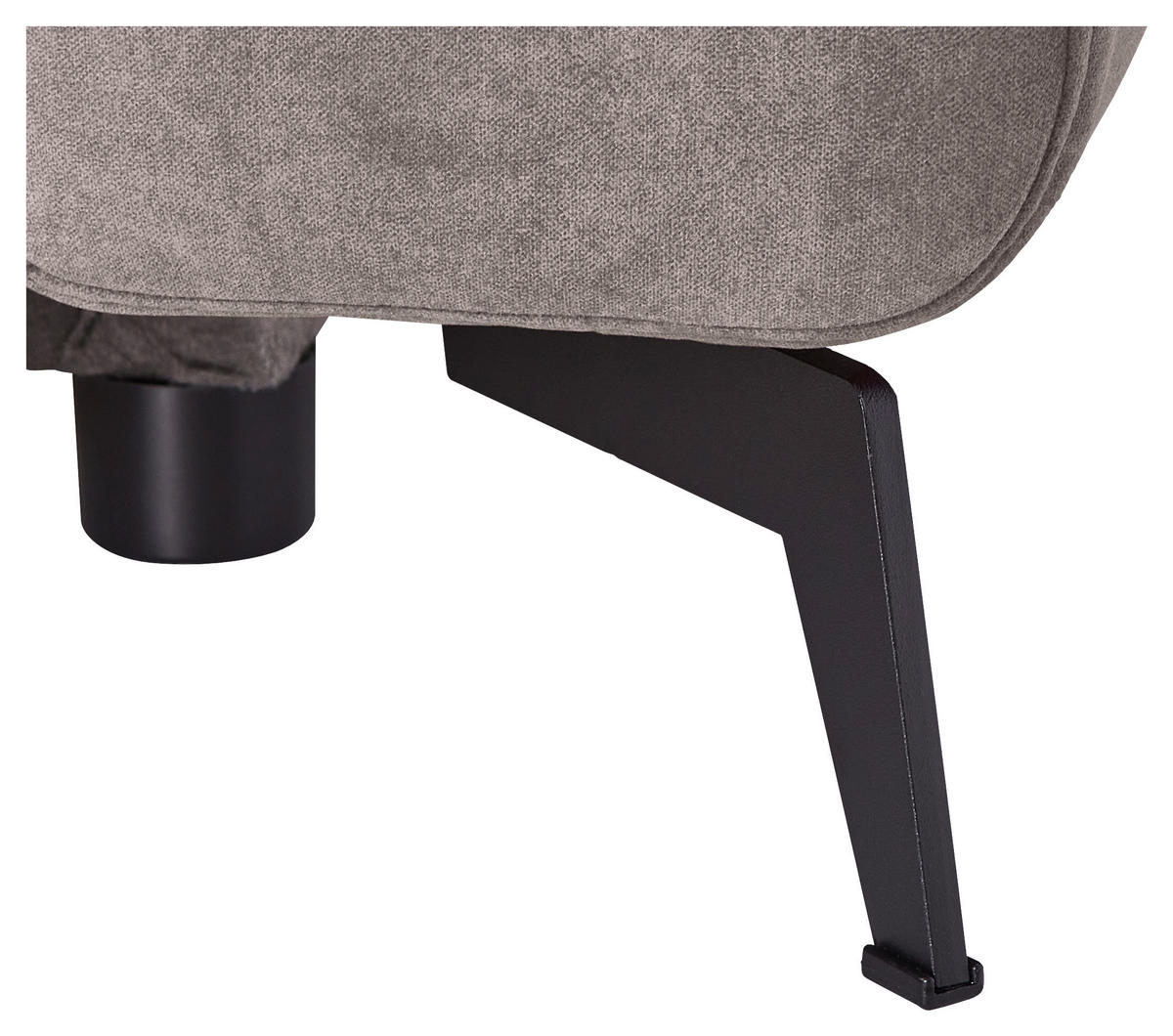 ECKSOFA in Chenille Greige  - Greige/Schwarz, Konventionell, Textil/Metall (257/275cm) - MID.YOU