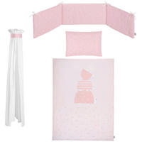 GITTERBETTSET TURTLE FAMILY  - Altrosa/Weiß, Basics, Textil (100/135cm) - Zöllner