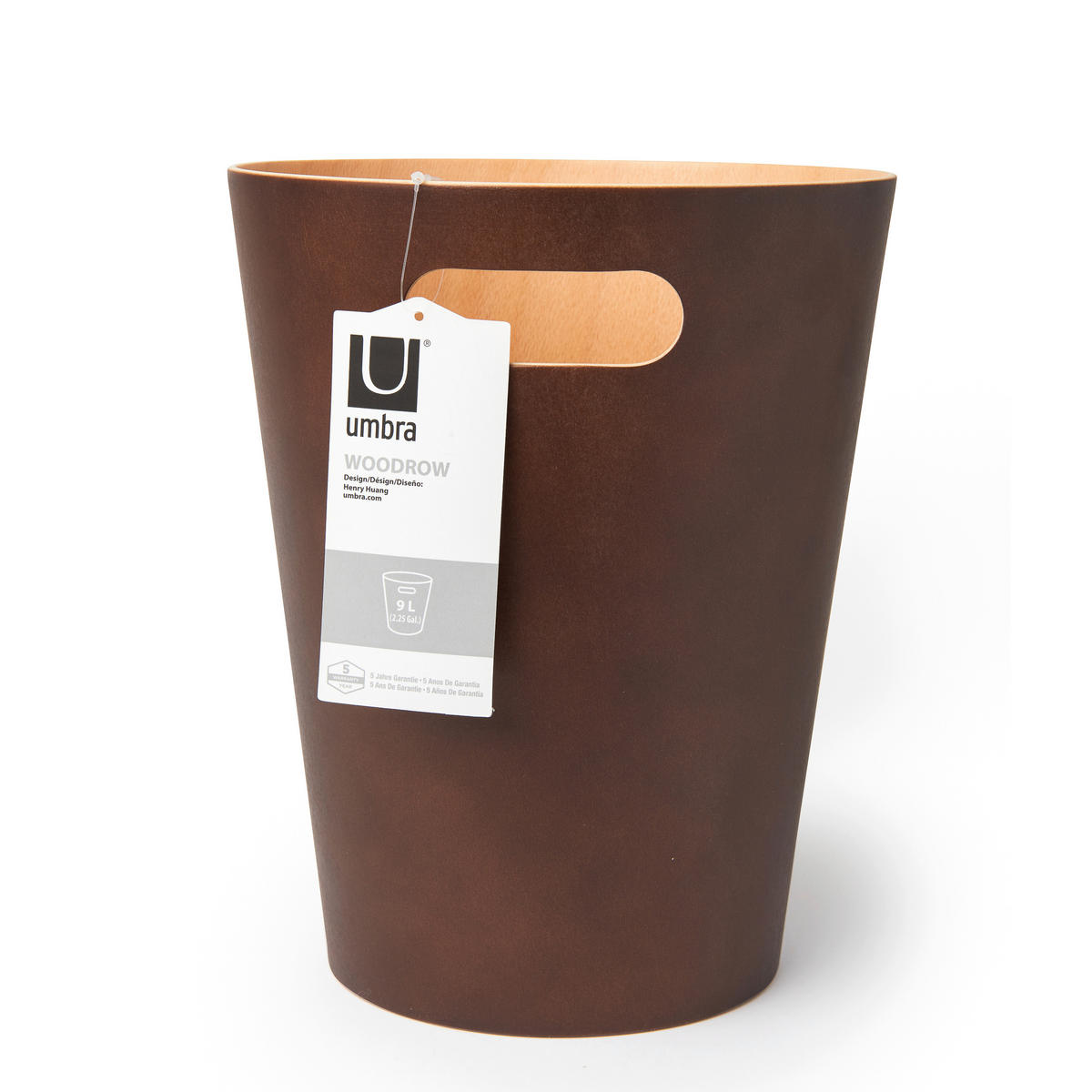 PAPIERKORB 7,5 L  - Braun/Naturfarben, Basics, Holz (23/28/23cm) - Umbra