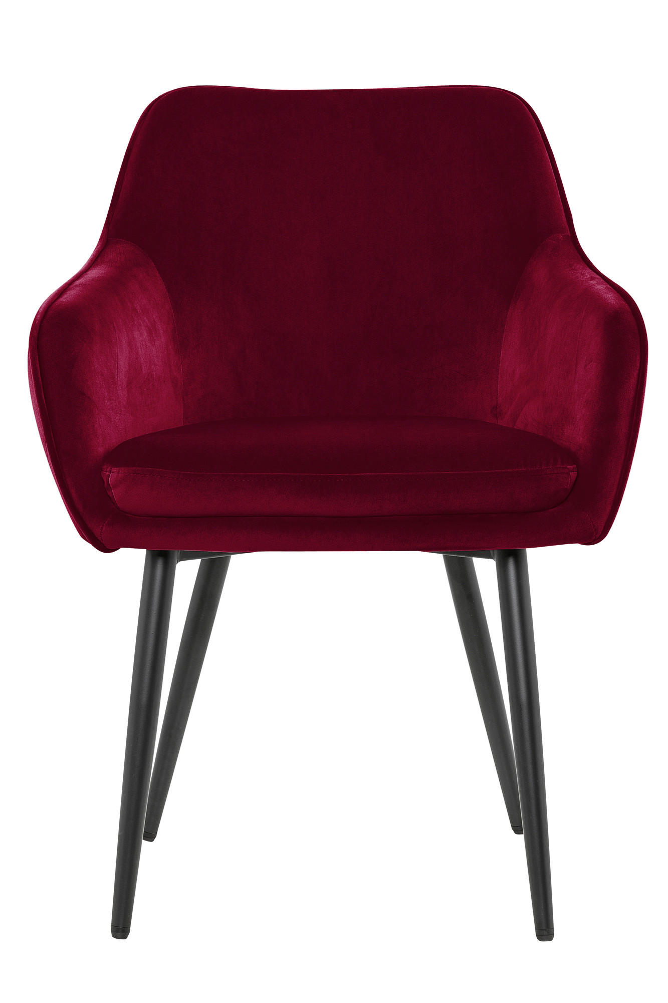 ARMLEHNSTUHL  in Samt  - Rot/Schwarz, MODERN, Textil/Metall (61/85/60cm) - Livetastic