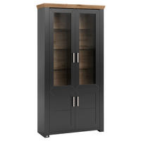 VITRINE in Graphitfarben, Eiche Artisan  - Graphitfarben/Eiche Artisan, Design, Glas/Holzwerkstoff (104,5/206,6/42,2cm) - SetOne by Musterring