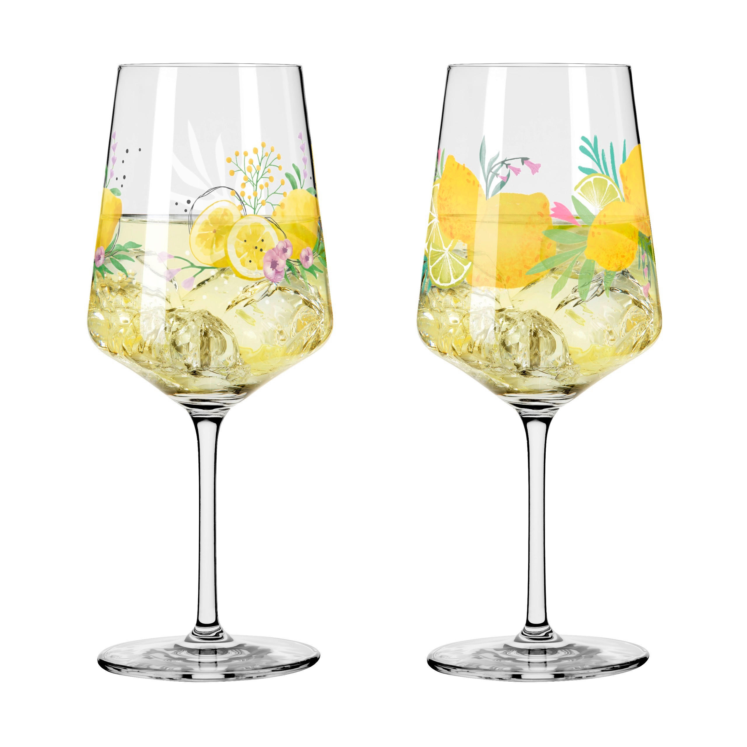 SPRITZERGLAS Sommertau 544 ml 2-teilig - Gelb/Lila, LIFESTYLE, Glas (9,3/22,5/9,3cm) - Ritzenhoff