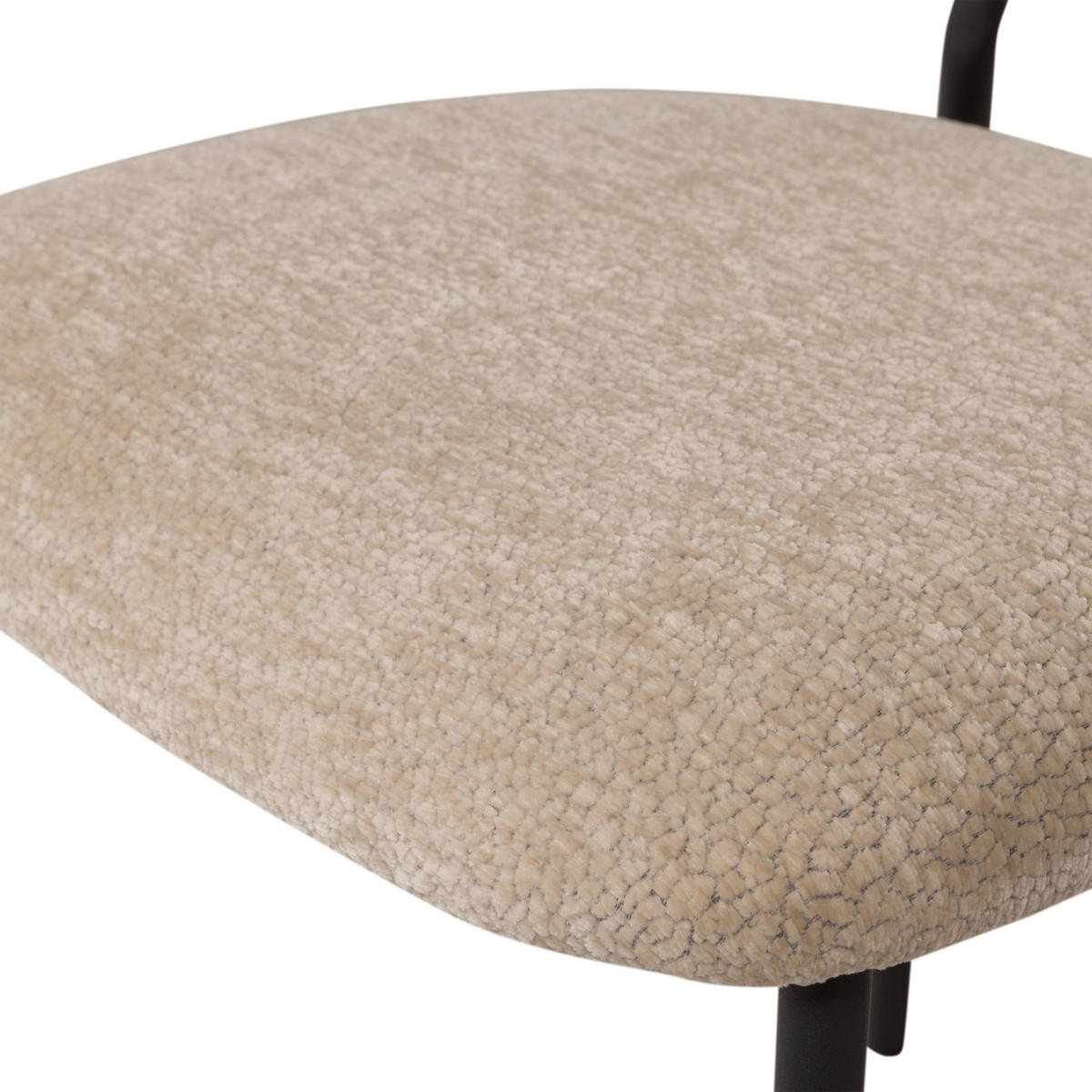 STUHL-SET 2 Stück  in Eisen Chenille  - Schwarz/Naturfarben, MODERN, Textil/Metall (47/79/53cm) - Livetastic