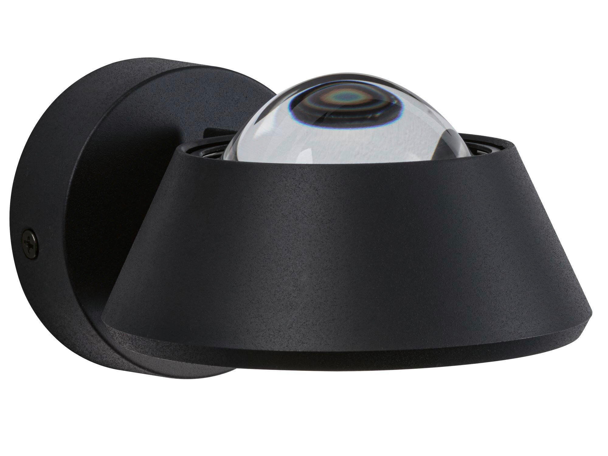 LED-Wandleuchte Ip44 1-Flammig, Schwarz, Schwenkbar