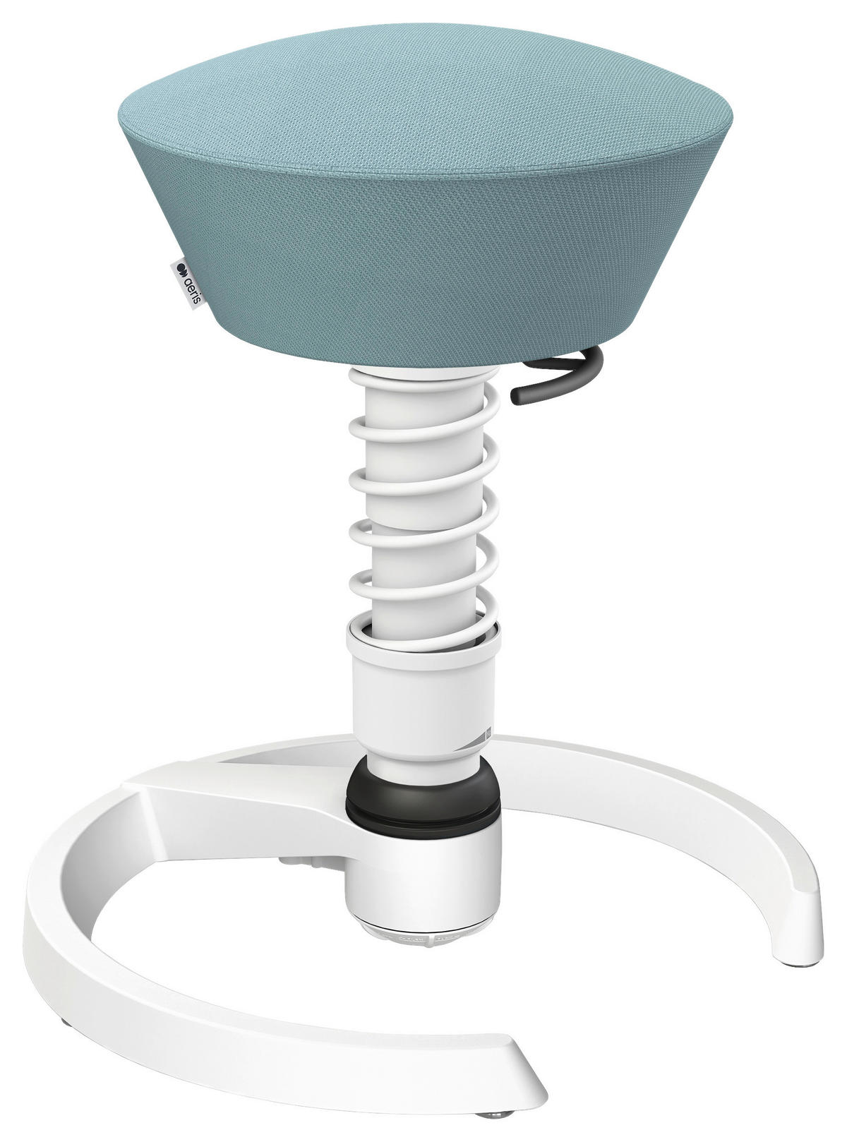 BÜROHOCKER Wollmischung Weiß, Pastellblau  - Pastellblau/Weiß, Basics, Textil/Metall (55/45,66/55cm) - Aeris