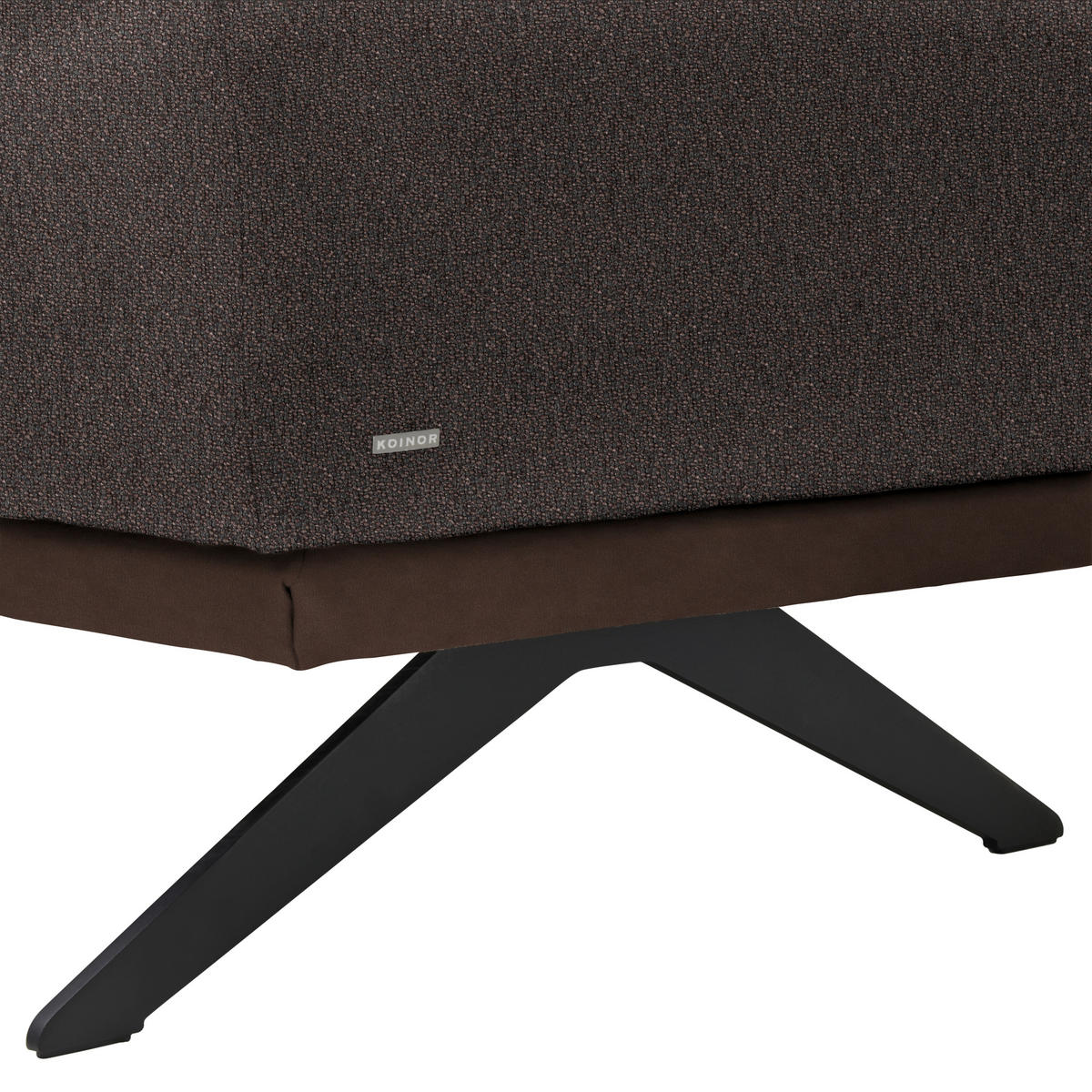 ECKSOFA in Flachgewebe Dunkelbraun  239/270 cm  - Dunkelbraun/Schwarz, Design, Textil/Metall (239/270cm) - Koinor