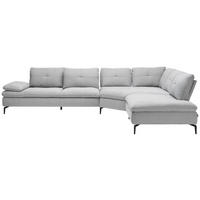 ECKSOFA  in Flachgewebe Hellgrau  344/271 cm  - Hellgrau/Schwarz, Design, Textil/Metall (344/271cm) - Chilliano