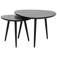 DOHÁNYZÓASZTAL SZETT fa, fém 74/68/45 cm   - fekete, Design, fa/fém (74/68/45cm) - Carryhome