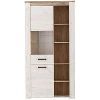 VITRIN ezüsttölgy színű, szürke tölgy  - szürke tölgy/fekete, Basics, műanyag/faalapú anyag (99,5/195/36,5cm) - Ti'me