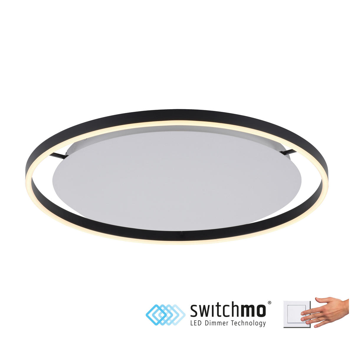 LED-DECKENLEUCHTE 58,5/58,5/5,3 cm   - Anthrazit, Design, Kunststoff/Metall (58,5/58,5/5,3cm)