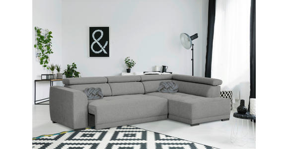 ECKSOFA Dunkelgrau Struktur - Dunkelgrau/Schwarz, Design, Kunststoff/Textil (284/205cm) - Xora