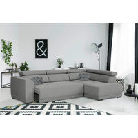 ECKSOFA in Struktur Dunkelgrau  284/205 cm  - Dunkelgrau/Schwarz, Design, Kunststoff/Textil (284/205cm) - Xora