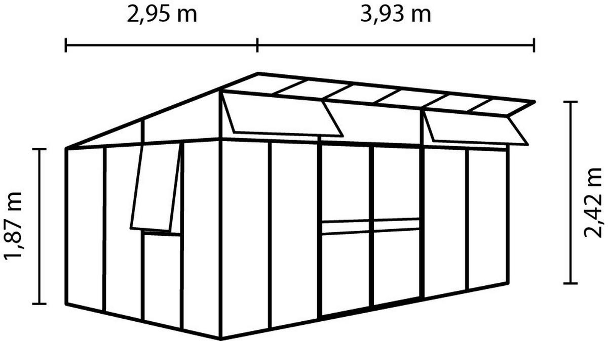 GEWÄCHSHAUSBAUSATZ - Weiß, Basics, Kunststoff/Metall (392,8/242,3/295,0cm)