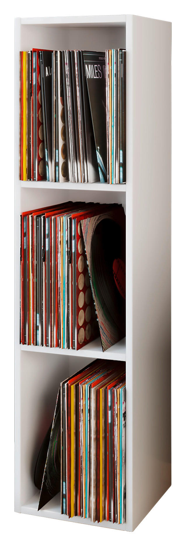 Schallplattenregal Platto 34 cm Weiß Dekor