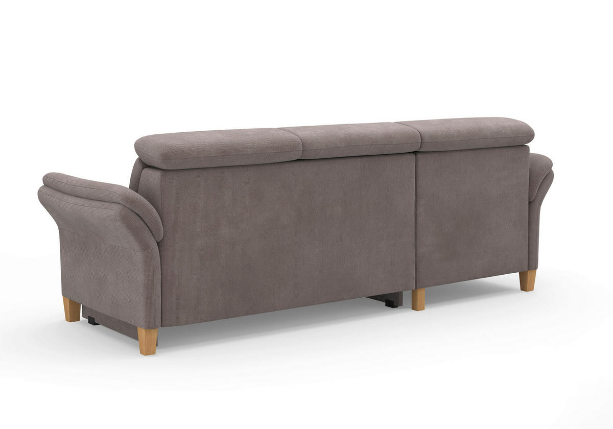 ECKSOFA GLENDALE E Taupe Flachgewebe  - Taupe/Eichefarben, KONVENTIONELL, Holz/Textil (166/253cm) - Sit & More