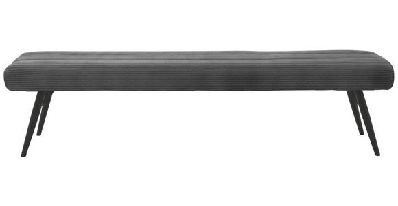SITZBANK in Textil Dunkelgrau  - Dunkelgrau/Schwarz, Design, Textil/Metall (200/48/47cm) - Dieter Knoll