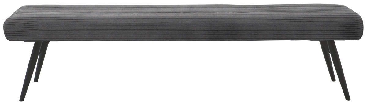 SITZBANK in Textil Dunkelgrau  - Dunkelgrau/Schwarz, Design, Textil/Metall (200/48/47cm) - Dieter Knoll