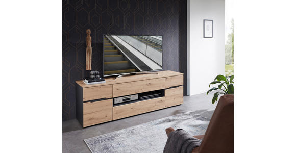 LOWBOARD  in 192/62/47 cm  - Schwarz/Graphitfarben, Design, Holzwerkstoff/Kunststoff (192/62/47cm) - Voleo