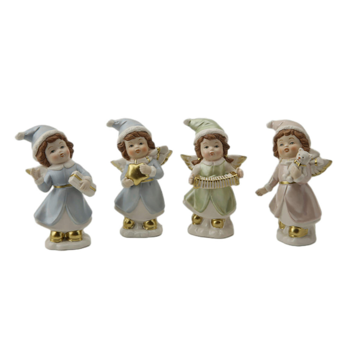 OKRASNI ANGEL - modra/pink, Trendi, keramika (7,3/13/6,3cm) - X-Mas