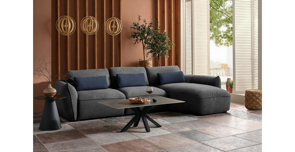 ECKSOFA  in Chenille Schlammfarben  340/190 cm  - Schlammfarben/Schwarz, Design, Kunststoff/Textil (340/190cm) - Belluti