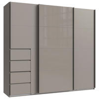 SCHWEBETÜRENSCHRANK Grau, Sahara  - Grau/Sahara, Konventionell, Glas/Holzwerkstoff (225/208cm) - Boxxx