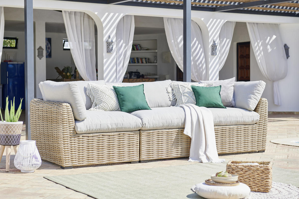 LOUNGE SREDNJI DIO  bež   - bež/crna, Romantično / ladanjski, metal/tekstil (90/67/99cm) - Ambia Garden