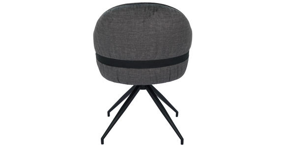 STUHL Webstoff Graphitfarben, Schwarz - Graphitfarben/Schwarz, Design, Textil/Metall (63/83/63cm) - Novel
