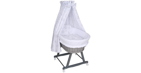 STUBENWAGEN-KOMPLETTSET  91/60/73 cm  - Weiß/Grau, Basics, Holz/Textil (91/60/73cm) - My Baby Lou
