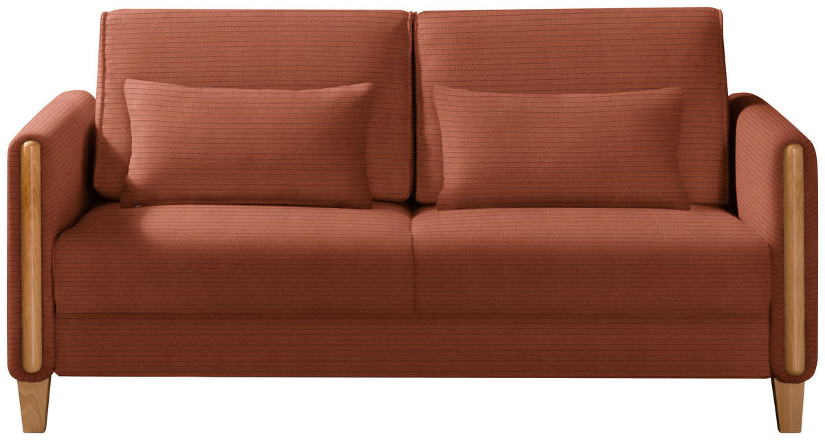 SCHLAFSOFA in Holz, Textil Rostfarben, Buchefarben  - Rostfarben/Buchefarben, Design, Holz/Textil (174/88/104cm) - Niels Andersson