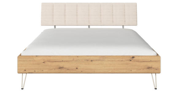 BETT 180/200 cm  in Eiche Artisan  - Champagner/Eiche Artisan, Design, Holzwerkstoff/Textil (180/200cm) - Carryhome