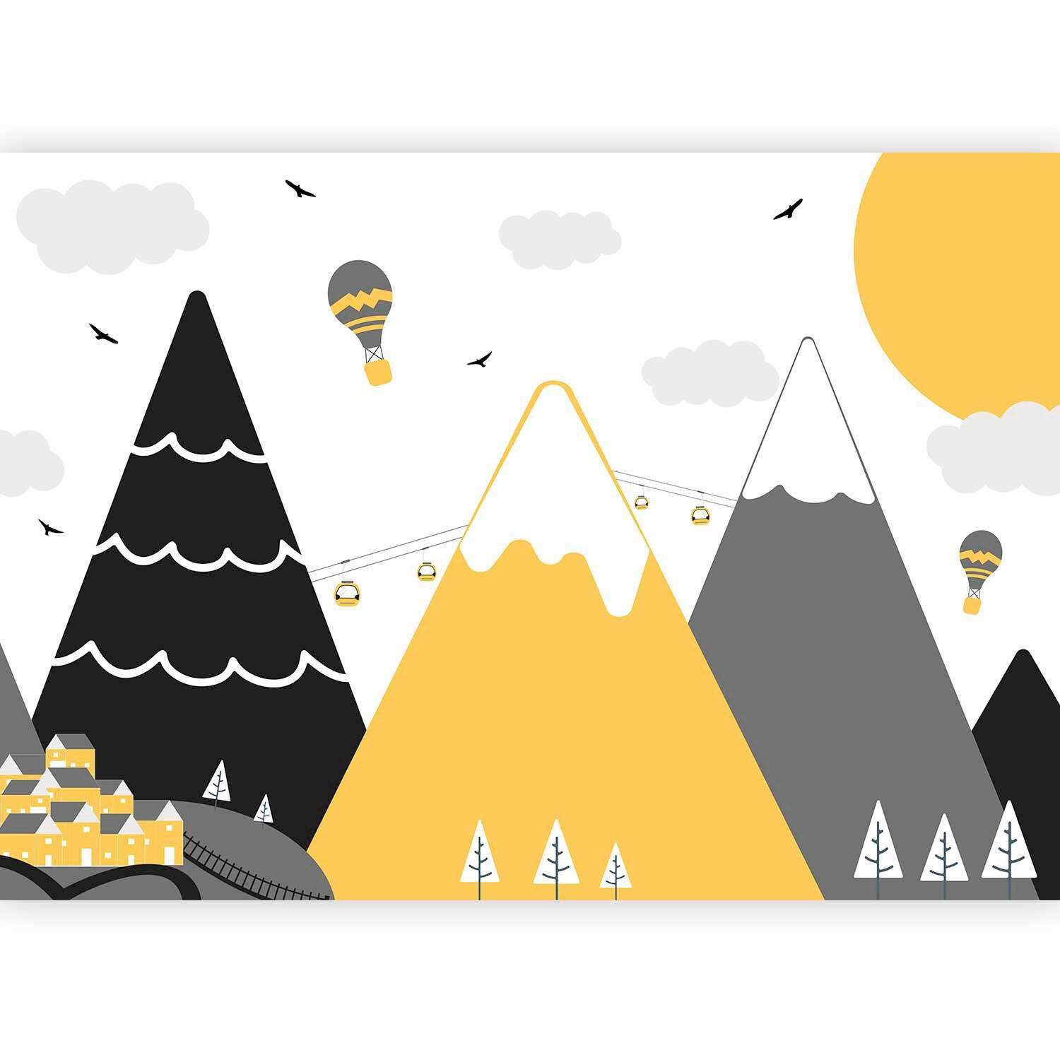 FOTOTAPETE  - Gelb/Grau, Basics, Textil (450/315cm) - artgeist