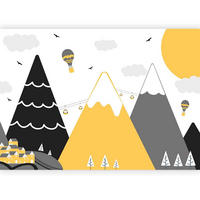 FOTOTAPETE  - Gelb/Grau, Basics, Textil (100/70cm) - artgeist