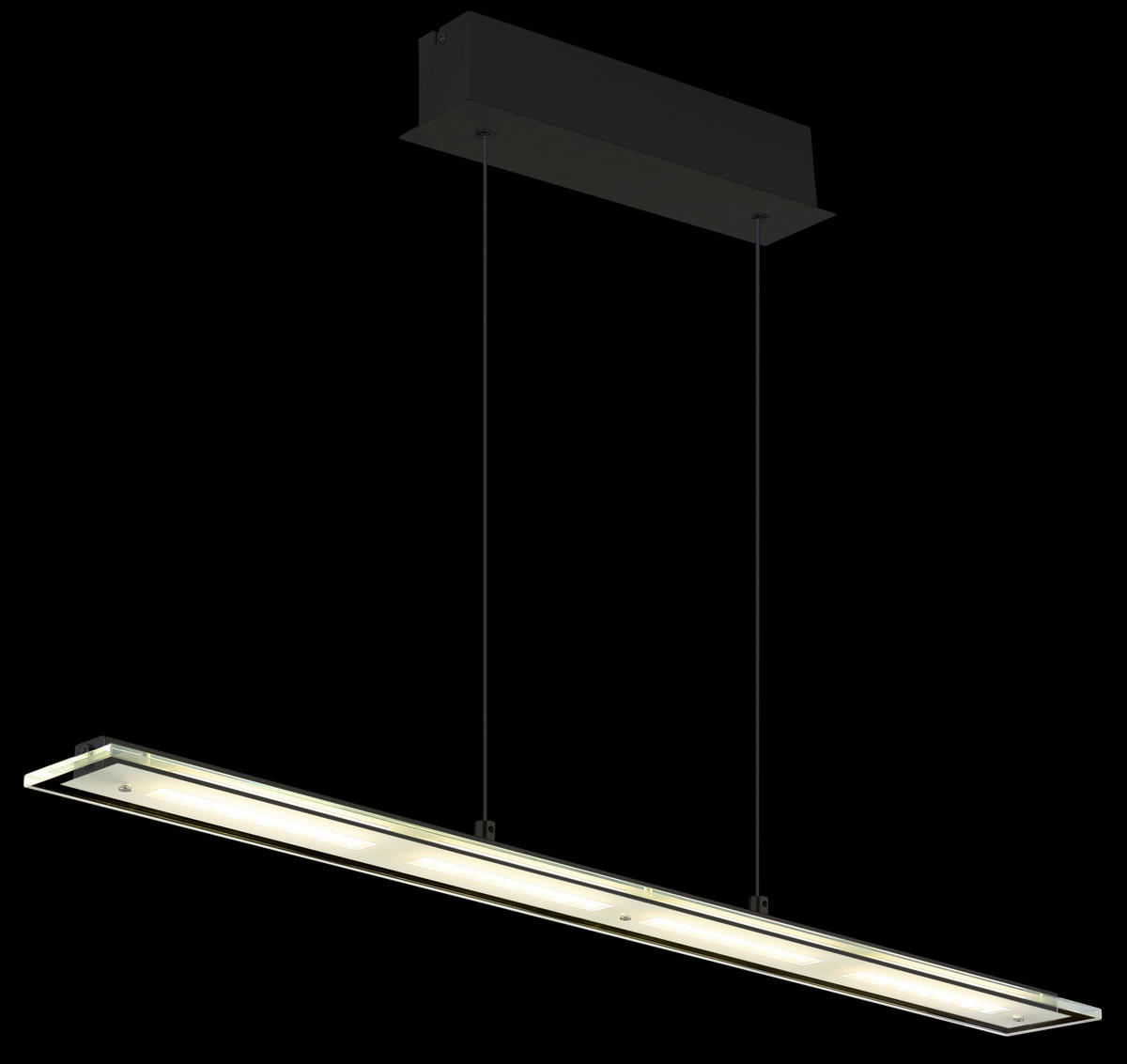 LED-HÄNGELEUCHTE Novak 88/9/150 cm  - Klar/Schwarz, Design, Glas/Kunststoff (88/9/150cm) - Globo