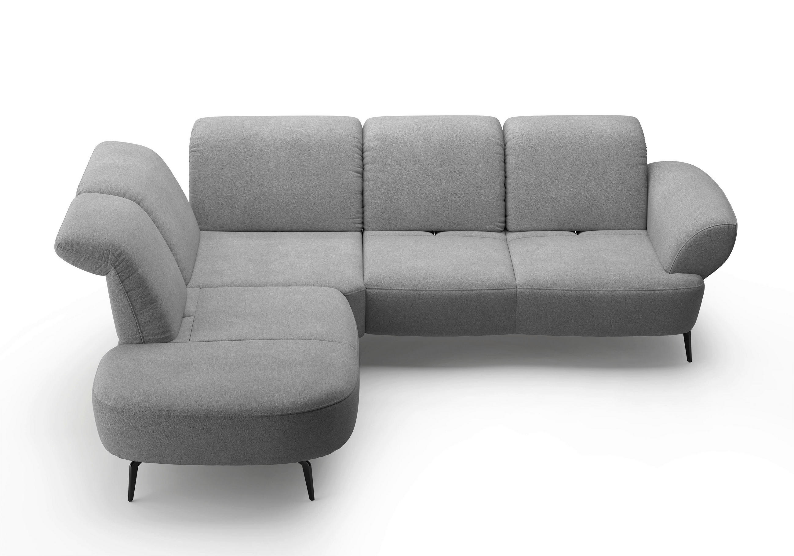ECKSOFA in Mikrofaser Grau - Schwarz/Grau, Modern, Textil/Metall (270/302cm) - Sit & More