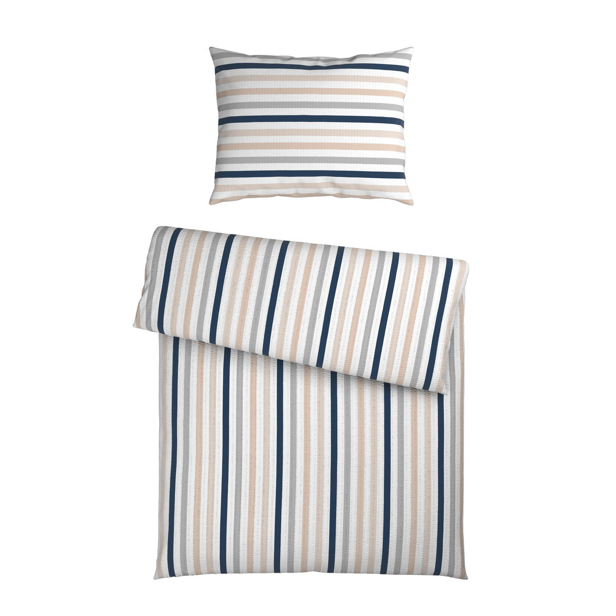 BETTWÄSCHE Mavie Seersucker 140/200 cm  - Blau/Multicolor, KONVENTIONELL, Textil (140/200cm) - Esposa