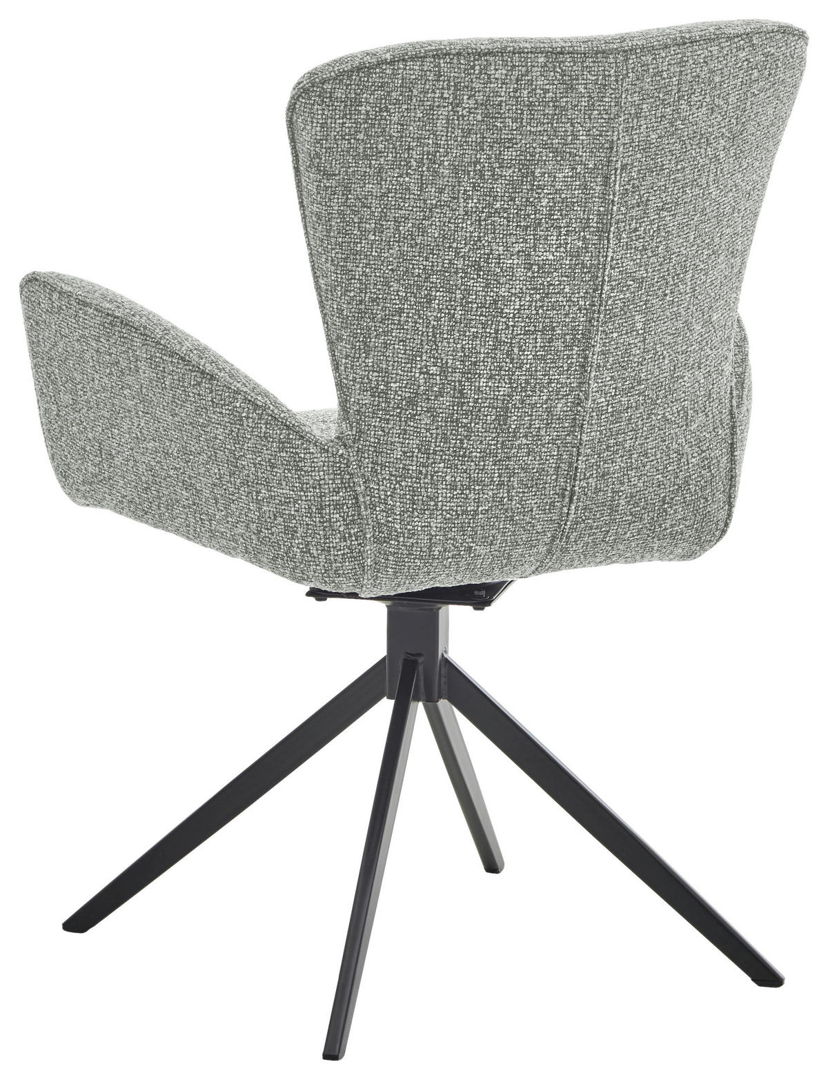 ARMLEHNSTUHL  in Eisen Jacquard, Flachgewebe  - Pastellgrün/Schwarz, Design, Textil/Metall (63/92/63cm) - Valdera