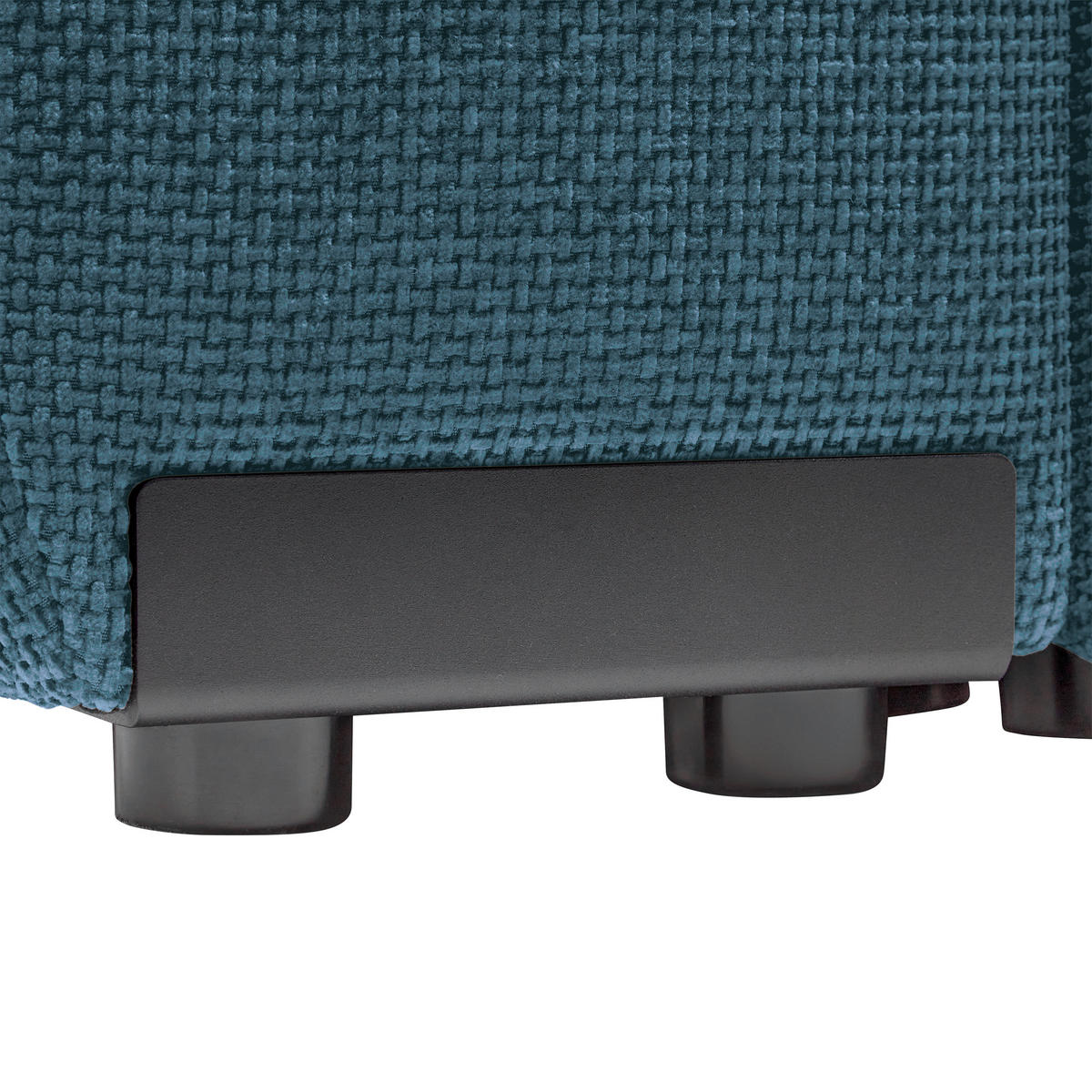 ECKSOFA Flachgewebe Petrol  - Schwarz Hochglanz/Petrol, Modern, Textil/Metall (273/93/166cm) - MID.YOU