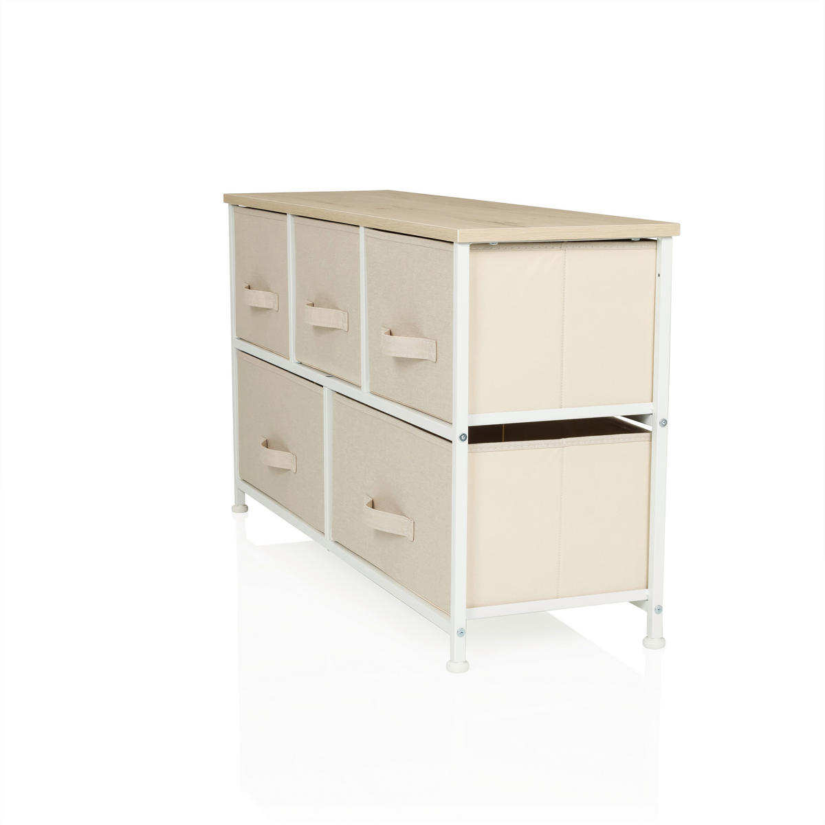 KOMMODE  in 100/55/30 cm  - Beige/Weiß, MODERN, Kunststoff/Textil (100/55/30cm) - MID.YOU