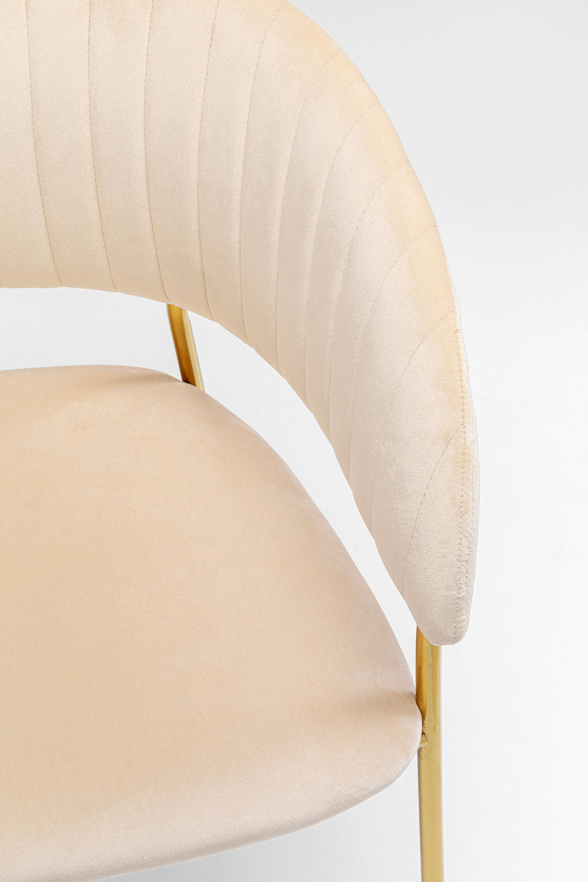 ARMLEHNSTUHL-SET 2 Stück  in Samt  - Messingfarben/Creme, Trend, Textil/Metall (57/77,5/54cm) - Kare-Design
