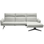 ECKSOFA in Flachgewebe Weiß  259/152 cm  - Schwarz/Weiß, Design, Textil/Metall (259/152cm) - Dieter Knoll
