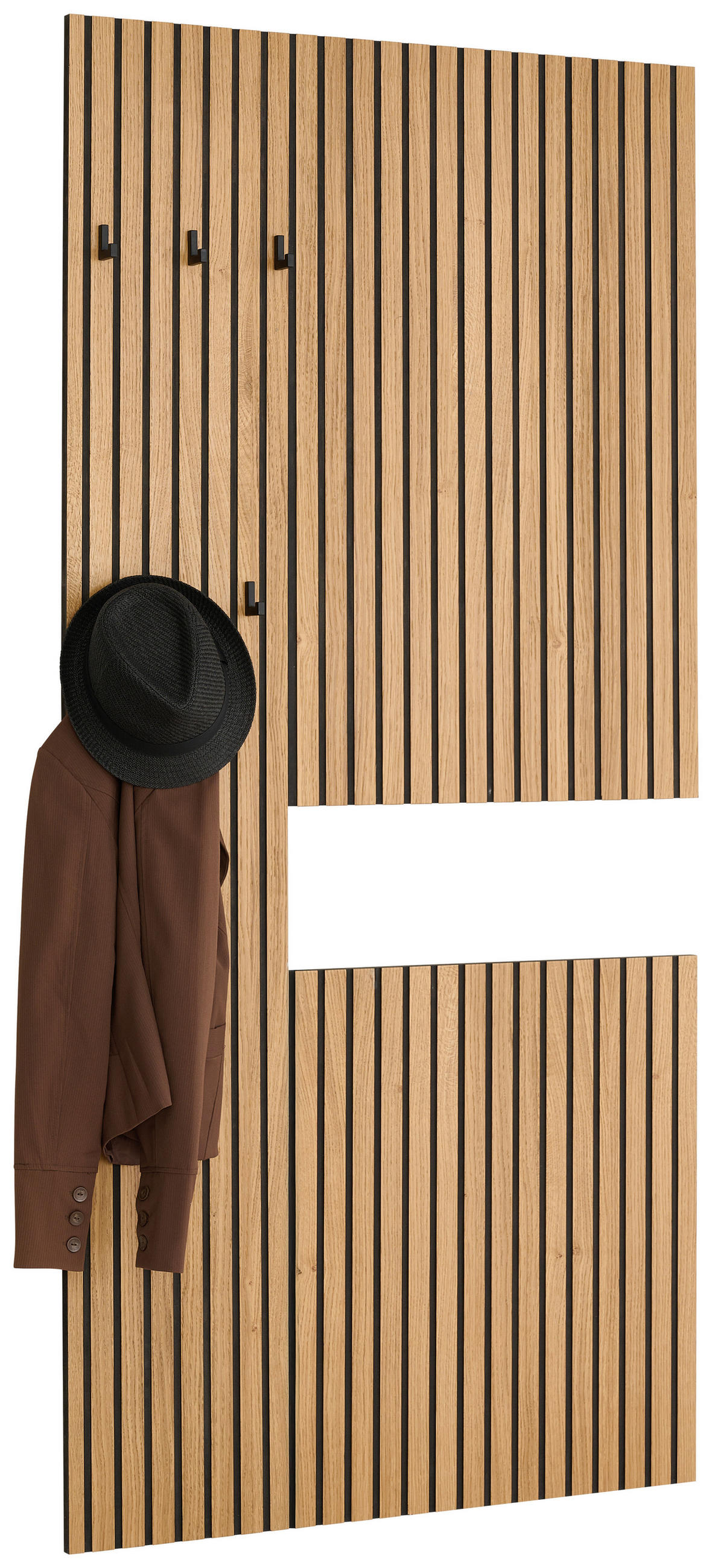 GARDEROBENPANEEL  in 90/192/1,8 cm  - Eichefarben, Design, Holz/Holzwerkstoff (90/192/1,8cm) - Dieter Knoll